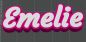 Preview: 3D-Schriftzug ‚Emelie‘ in Weiß mit pinkem Rand