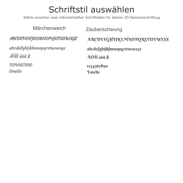3D-Schriftzug ‚Emelie‘ in Weiß mit pinkem Rand